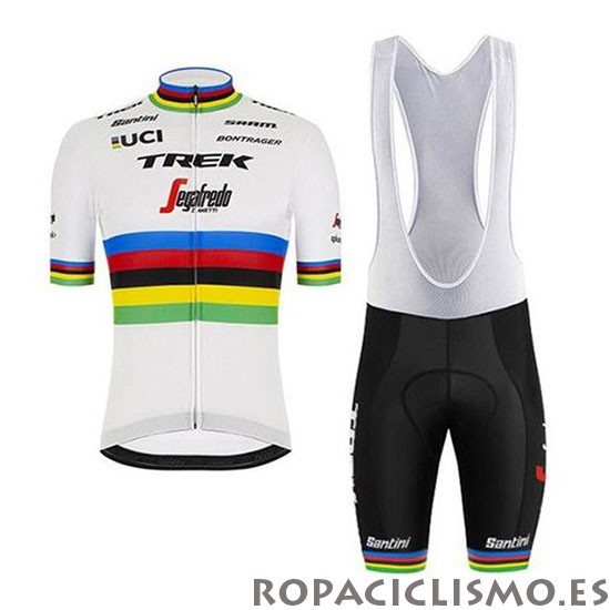 2020 Maillot UCI Mundo Campeon Trek Segafredo Tirantes Mangas Cortas